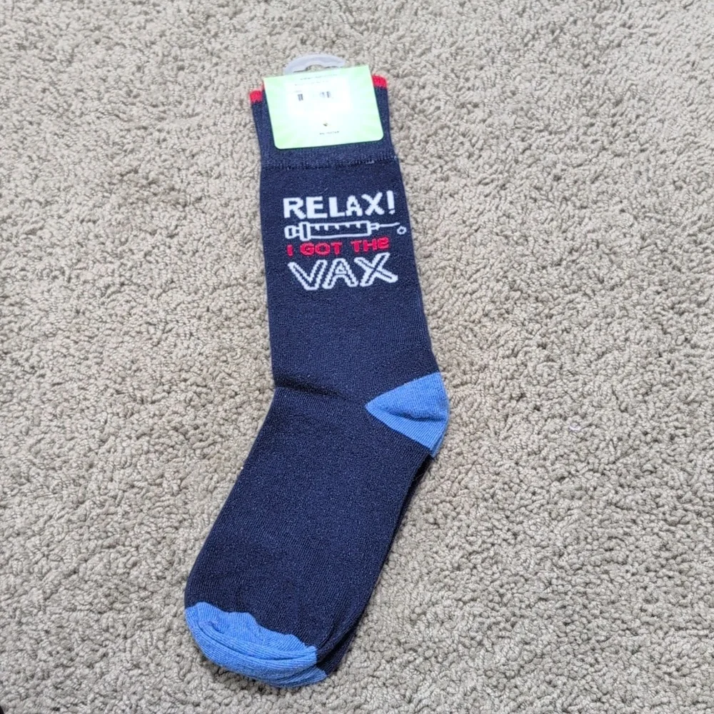 Novelty‎ Socks Relax I Got The Vax Nurse Doctor Gift Funny Nursing Med
